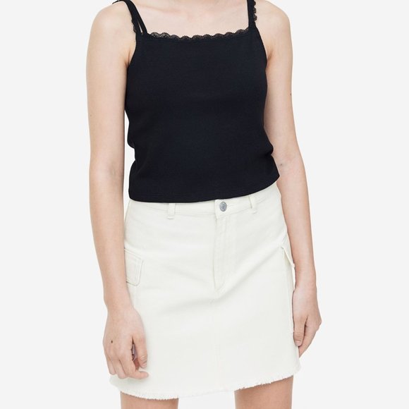 New Cargo skirt in cotton twill. H&M sz 14 years - Picture 1 of 3